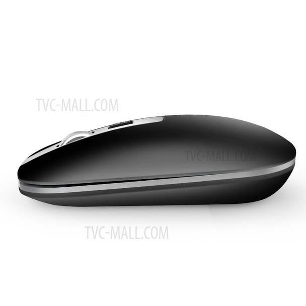 HXSJ M30 Rechargeable 2.4G Wireless Mouse with Metal Roller - Black