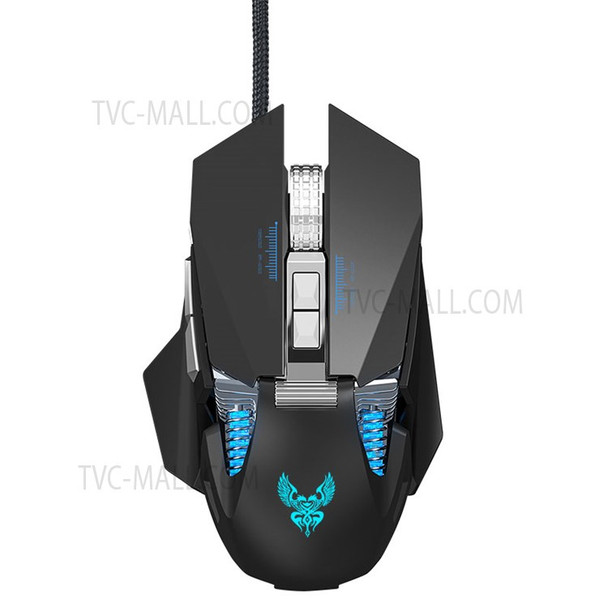 GM98 Mechanical USB Gaming Mouse 7-Key Programmable Optical Wired Mouse for Notebook Desktop Computer - Black