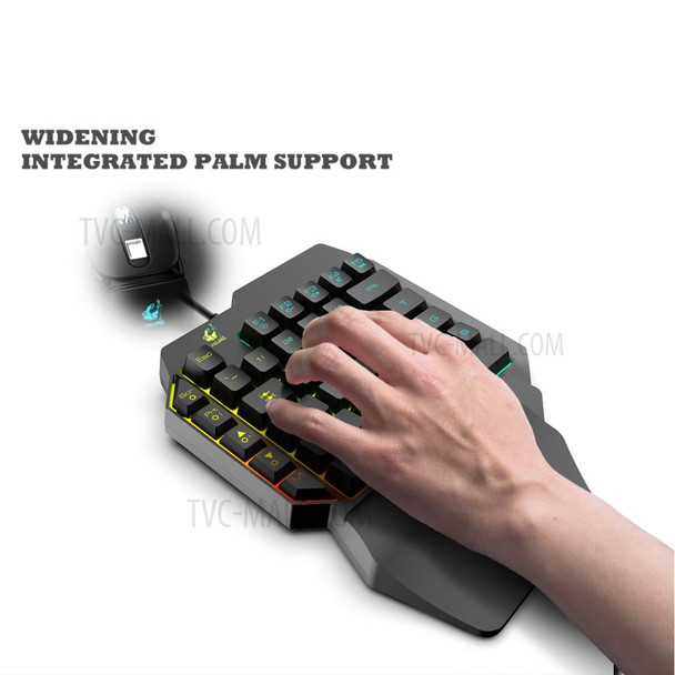 FREE WOLF K15 39 Keys One-handed Gaming Keyboard with LED Backlight