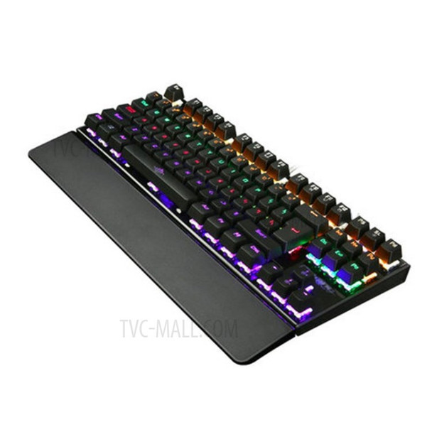 K28 RGB Wired Gaming Mechanical Keyboard Luminous 87 Keys Computer Keyboard - Black