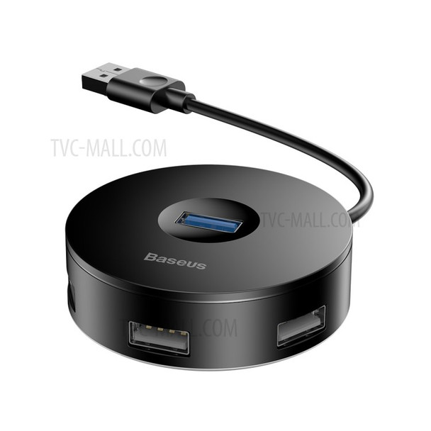 BASEUS Round USB 3.0 Hub Converter to 3 USB 2.0 + USB 3.0 Docking Station Charger Adapter - Black