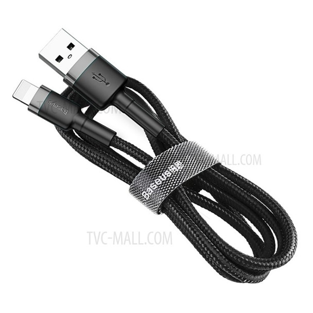BASEUS Cafule Series 1M Lightning 8 Pin Data Sync Charging Cable for iPhone X/8/8 Plus - Black / Grey