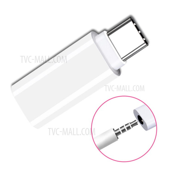 CY UC-075 Type-C to 3.5mm Earphone Adapter USB-C 3.1 Male to AUX Audio Female for Xiaomi 6 Mi6 Letv 2 Pro 2 Max2 - White