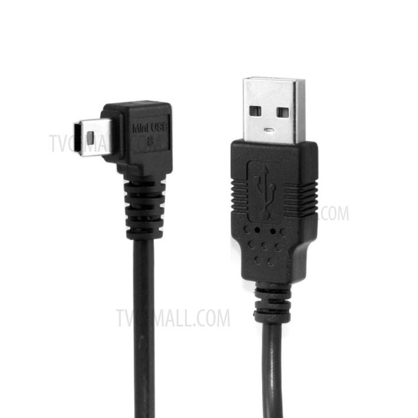 CY U2-057-LE Mini USB B Type 5pin Male Left Angled 90 Degree to USB 2.0 Male Data Cable (5M)