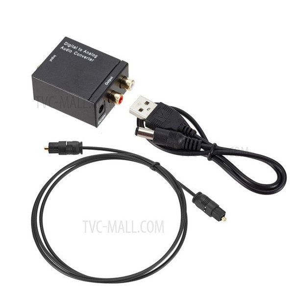 Digital to Analog Audio Converter Toslink Fiber Optic to RCA Signal R / L Audio Decoder SPDIF ATV DAC Amplifier