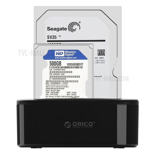 ORICO USB 3.0 SATA Dual-bay Hard Disk Drive Dock Station Enclosure Case for 2.5"/3.5" SDD HDD with Offline Clone Function (6228US3-C) - EU Plug