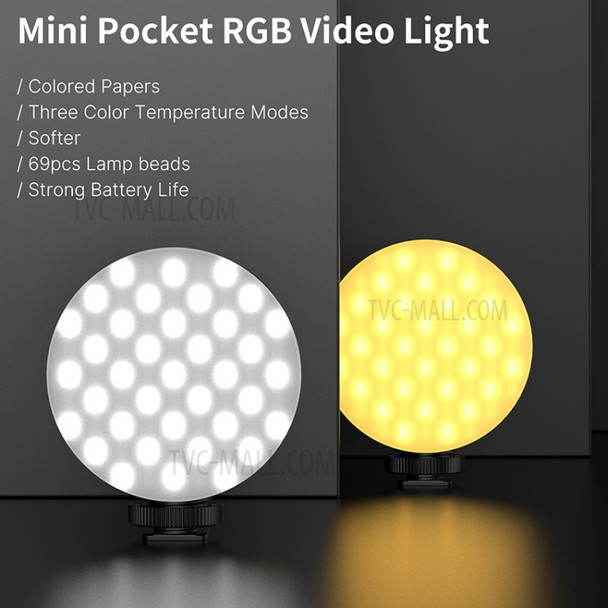 VIJIM VL69 Circular LED Video Light with Soft Case RGB Color Filters 2500-6500K Camera Fill Lamp for Youtube Vlog Lighting Kit