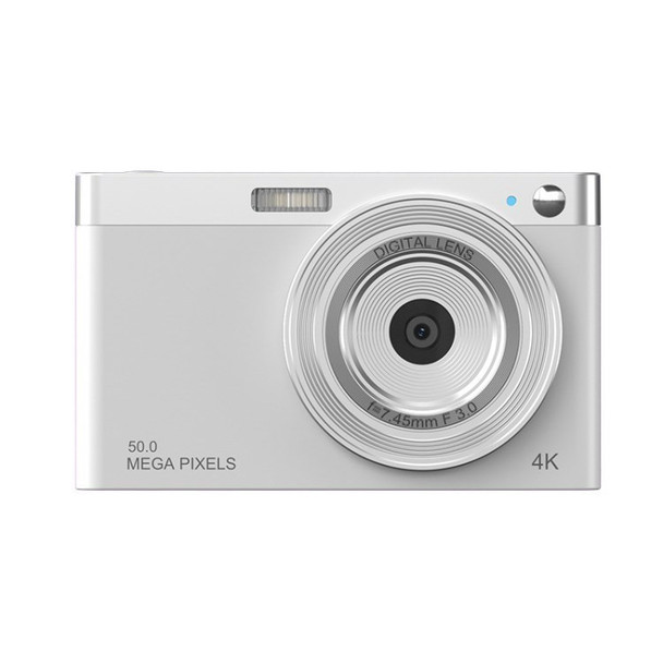 K20 Portable Lightweight 50MP HD Digital Selfie Camera 16X Zoom 4K Video Recorder - White