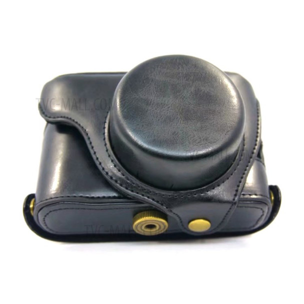 PU Leather Camera Protective Case + Strap for Fuji X100 / X100F / X100S Digital Cameras - Black