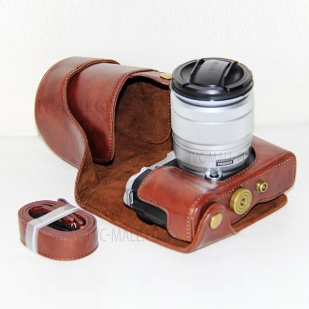 Protective Leather Camera Cover with Shoulder Strap for Fujifilm XM1/XA2/XA1 - Brown
