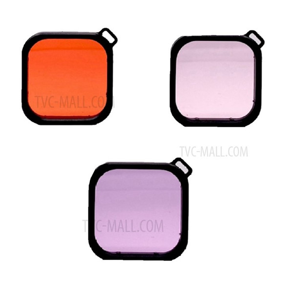 For Gopro Hero 9 Black Accessories Case Diving Filter Red+Pink+Purple Lens Filter Set AT1155