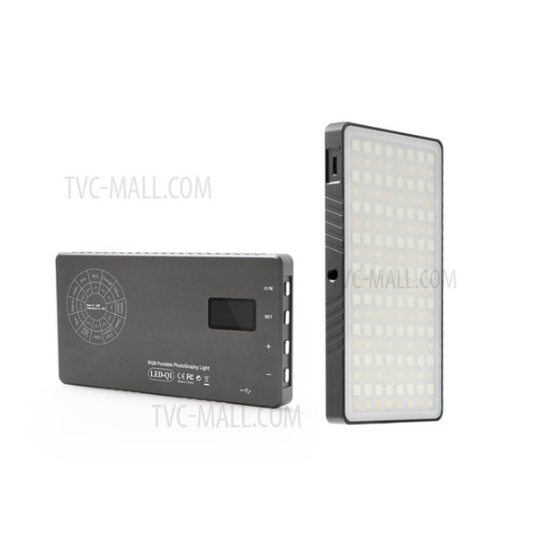 Q1 Camera RGB Light Pocket Light LED Video Light 3000K-6500K for YouTube DSLR Smartphone Shooting - Black