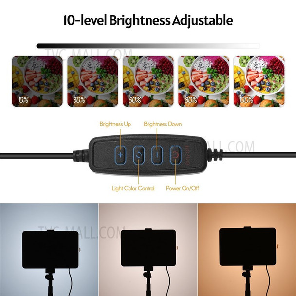 ANDOER Upgraded USB Bi-color Temperature LED Video Light Kit with 3 x  Extendable Tripod + 3 x LED Fill Light 3200K-5600K 10 Levels Brightness + 12 x Color Filters