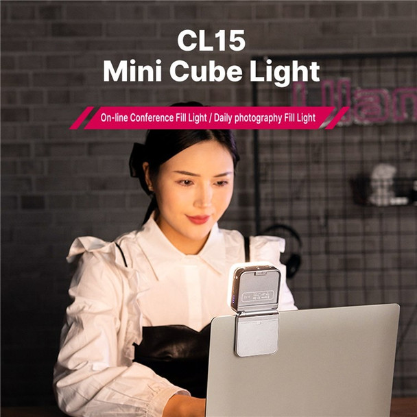 ULANZI CL15 Cube Panel Mini LED Light 2700K-8500K Dimmable CRI95+ Video Conference Lighting Photography Fill Light