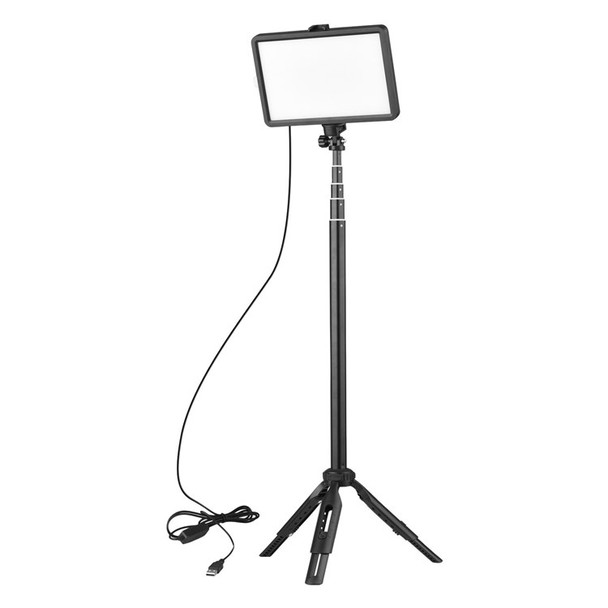 USB LED Video Light Video Conference Lighting Kit with 3200K-5600K Dimming LED Fill Light + Extendable Tripod + 8 Color Filters for Live-Streaming Video Recording Online Meeting Teaching