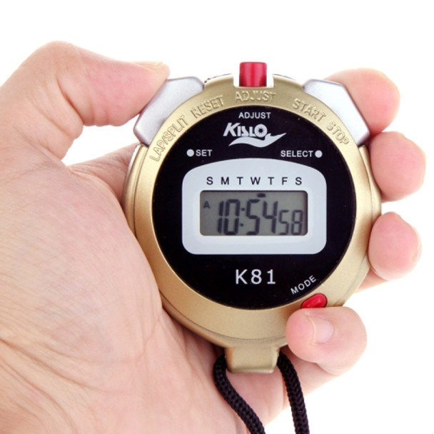 KISLO K81 Stopwatch Professional Chronograph Handheld Digital LCD Sports Counter Timer with Strap