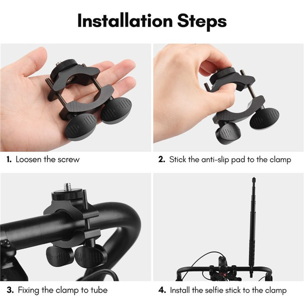 Motorcycle Bike Invisible Selfie Stick Handlebar Mount Bracket with 1/4 Inch Screw for Insta360 One X/One/EVO Camera Support 28cm-115cm Adjustable Length