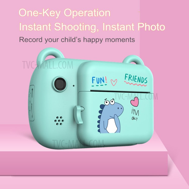 A7-B Children Instant Print Camera Kids Digital Video Recorder Toy Support TF Card OTG Adapter - Blue