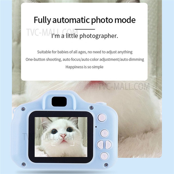 X2 Kid's Camera 1080P Children Video Camera Dual Cam Design Camera Toy Supporting 32GB Memory Card - Blue