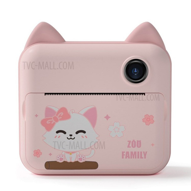 For Kids Instant Camera Digital Camcorder Selfie Toy with Print Paper - Pink