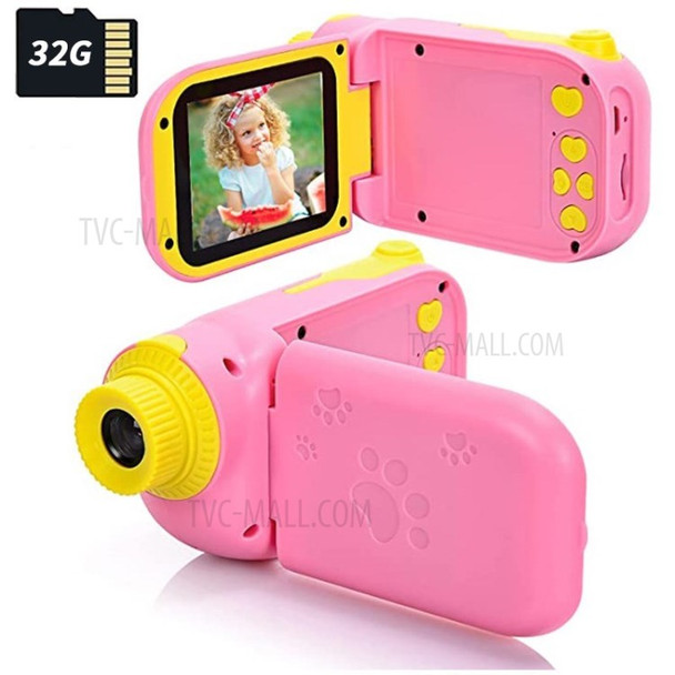 Kids Children Camera Toy with 32G Memory Card HD DV Recorder - Pink