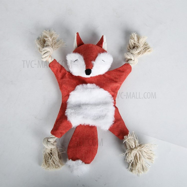 Stuffless Dog Toys for Puppy Squeaky Dog Chew Toys Squirrel Plush Dog Toy  -  Fox