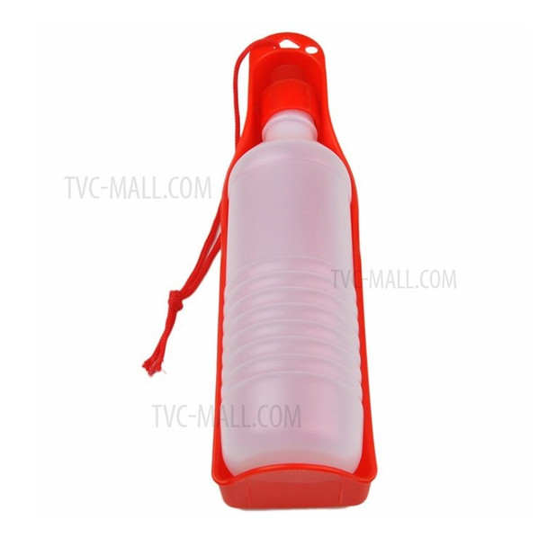 750ml Pet Dog Water Bottle Feeder Portable Travel Drinking Bottle - Red
