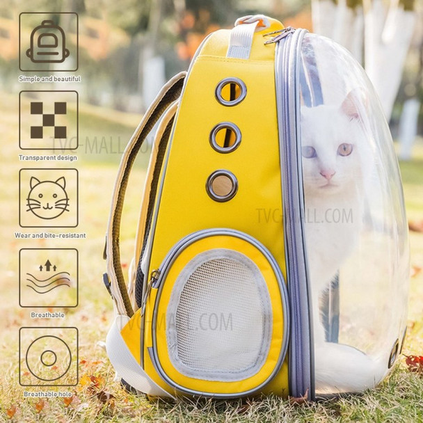 Pet Transparent Backpack Carrier Dog Cat Breathable Outdoor Travel Carrying Bag - Pink