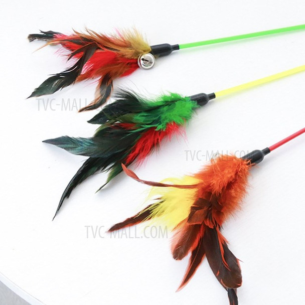 50cm Cat Wand Pet Toy Feather Bell Cat Teaser Exerciser, Random Color