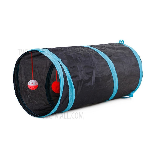 Pet Cat Tunnel Tube Cat Toys Collapsible Cat Play Tent Cat House Bed - Black