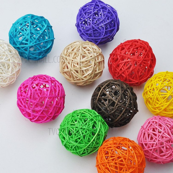 20Pcs 5cm Cat Rattan Ball Cat Toy Light String Accessories - Random Color