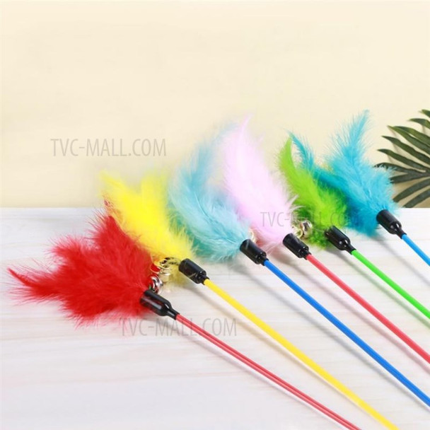 Colorful Cat Wand Feather Bell Cat Teaser Exerciser Pet Toy