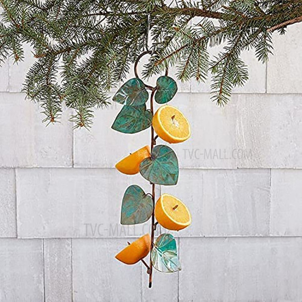 Branches Shape Bird Feeder Outdoor Garden Metal Hanging Drinking Container Hummingbird Orange Fruit Feeder