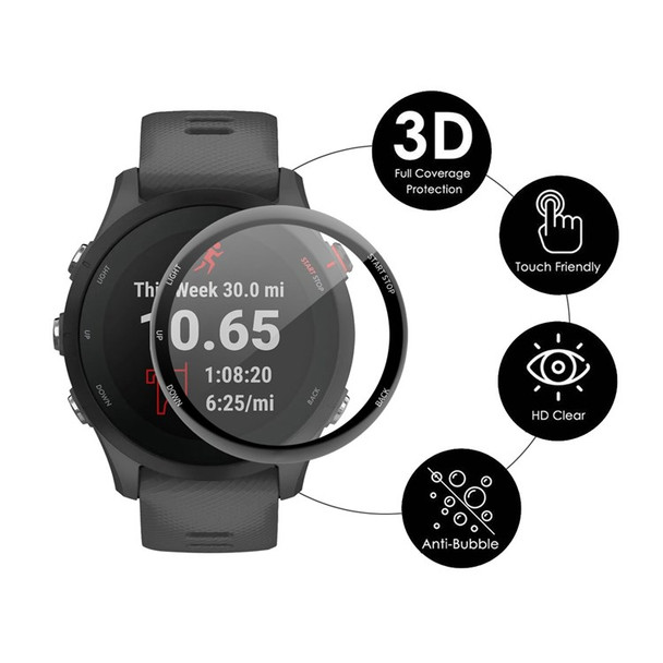 ENKAY HAT-PRINCE Full Screen Protector for Garmin Forerunner 255S, HD Clear Anti-wear Anti-fingerprint 3D Curved Soft PC Edge + PMMA Film