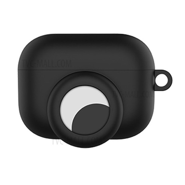 Silicone Earphone Case Protective Cover for AirPods Pro/AirTag - Black
