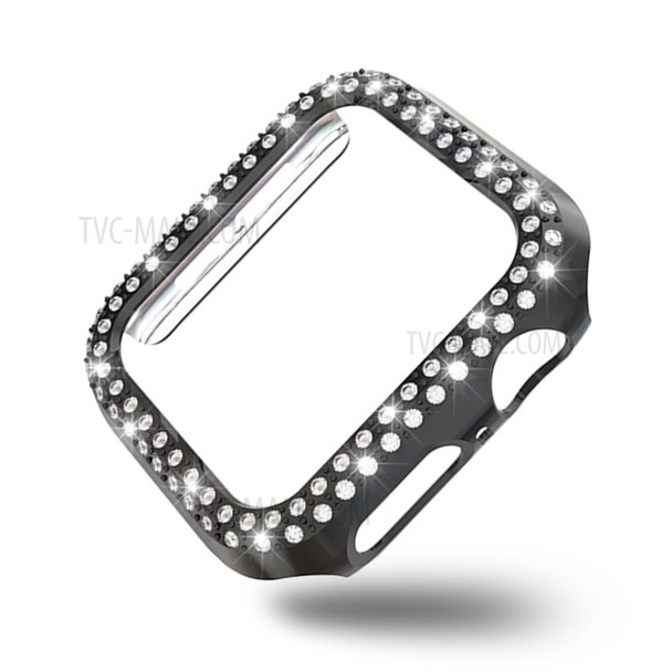 Rhinestone Decor PC Bumper Case for Apple Watch Series 4 40mm - Black