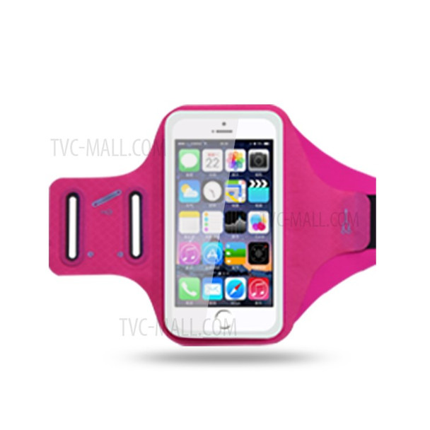 Universal 6.2 inch Smartphones Sports Chinlon Lycra Armband Punch Case for Running Fitness and Cycling, Phone Compartment Size: 8 x 16.5cm - Rose