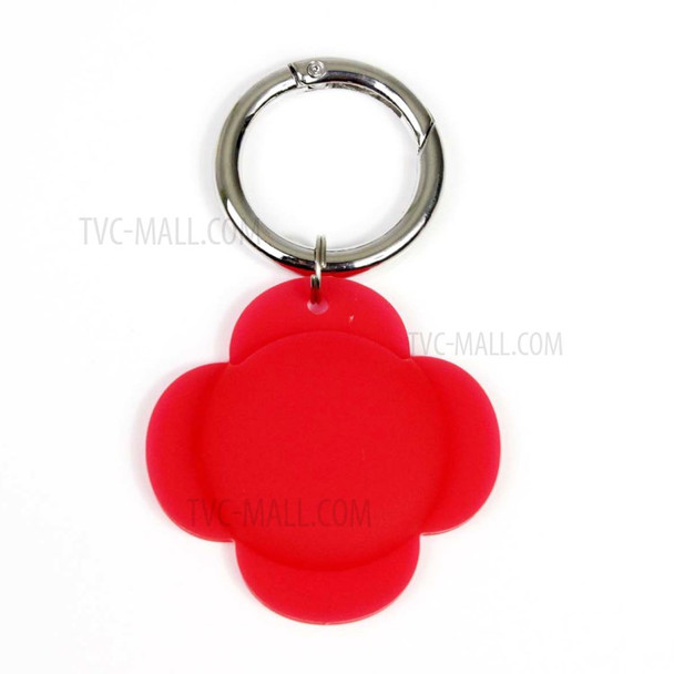 Flower Shape Silicone Case Cover Protector for Apple AirTag Bluetooth Tracker - Red