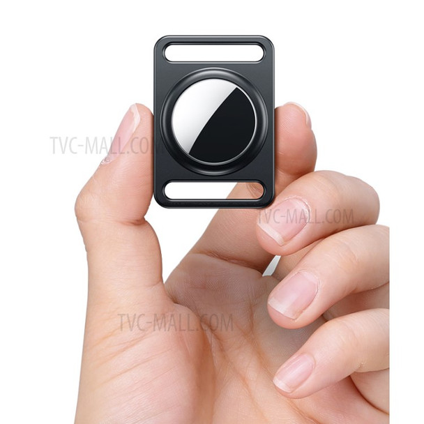 Magnetic Metal Bluetooth Locator Anti-lost Double-sided Protective Case Cover for Apple AirTag - Black