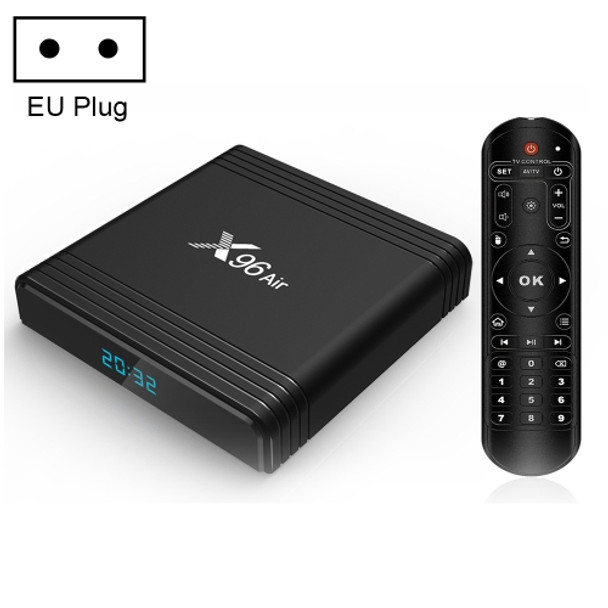 X96 Air 4K Smart TV BOX Android 9.0 Media Player wtih Remote Control, Quad-core Amlogic S905X3, RAM: 4GB, ROM: 64GB, Dual Band WiFi, Bluetooth, EU Plug