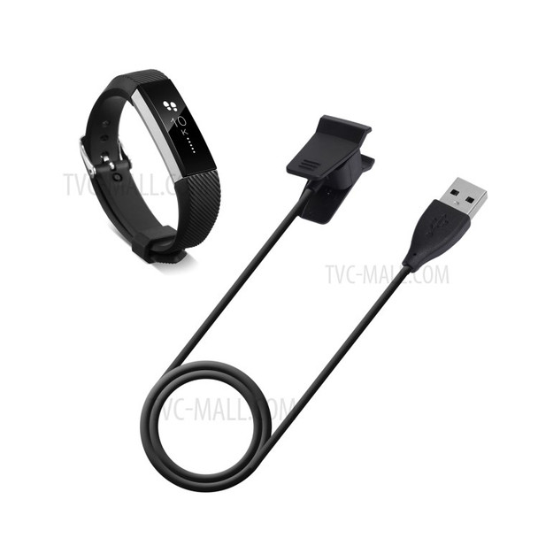 1m USB Charging Cable Cradle Charging Cable Clip for Fitbit Alta - Black