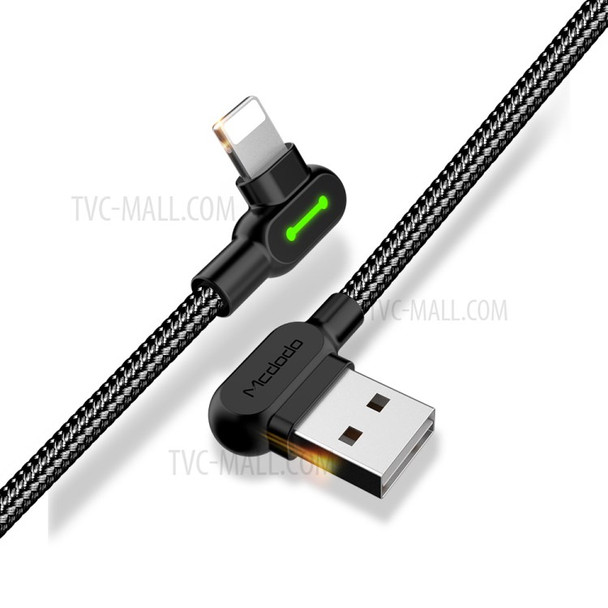 MCDODO CA-4679 Button Series Nylon Braided 3M Lightning 8Pin USB Data Sync Charging Cable for iPhone iPod - Black