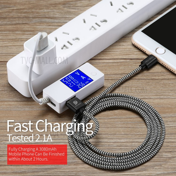 DUX DUCIS 3-Meter Woven Pattern Lightning 8Pin Data Sync Charging Cable for iPhone iPad iPod