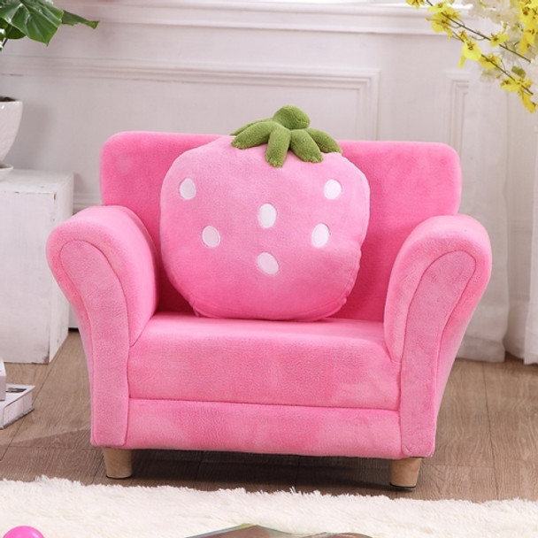 Fashion Children Sofa Cute Cartoon Cloth Art Strawberry Princess Sofa(Pink)