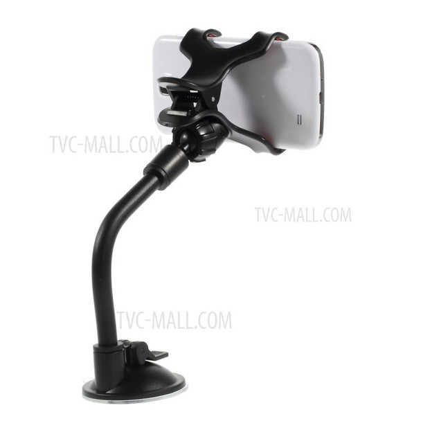 Universal Rotary Flexible Neck Suction Cup Car Mount Holder for 6 inch Smartphones, Width: 9.3cm