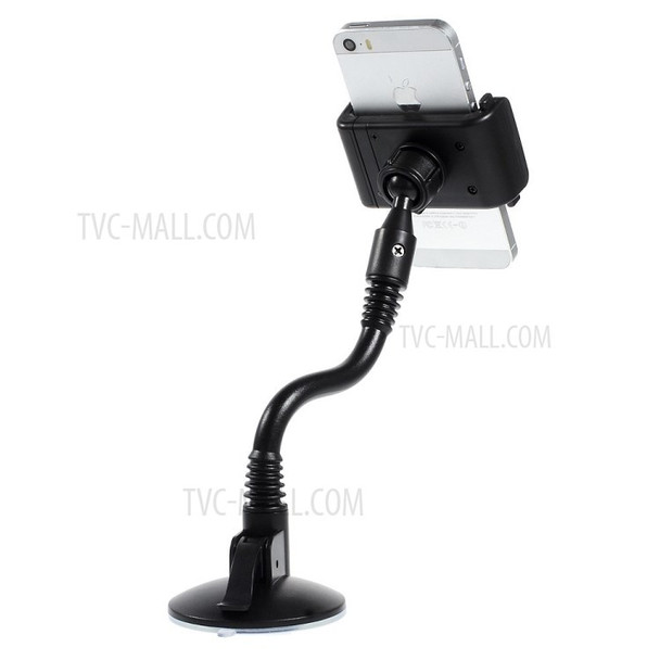 Rotary Ball Head Snake Neck Car Windshield Mount Suction Holder, Width: 56-87mm