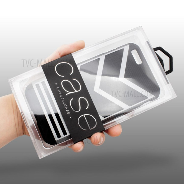 50Pcs/Lot KJ-666 Customizable PVC Package Packaging Box for iPhone 7 Plus Cases, Size: 187 x 105 x 15.5mm - Black