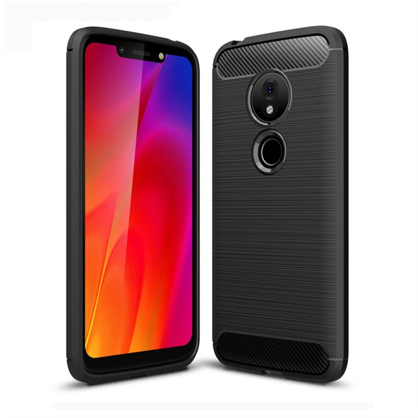 For Motorola Moto G7 Play US Version Brushed Texture Carbon Fiber TPU Case(Black)