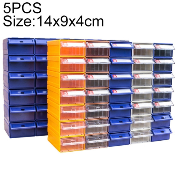 5 PCS Thickened Combined Plastic Parts Cabinet Drawer Type Component Box Building Block Material Box Hardware Box, Random Color Delivery, Size: 14cm x 9cm x 4cm