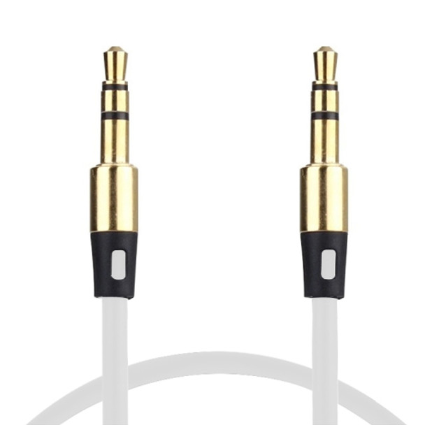 3.5mm Gold Plating Jack Earphone Cable for iPhone/ iPad/ iPod/ MP3, Length: 1m(White)